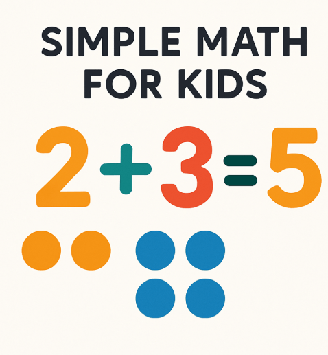 Simple math illustration showing numbers and symbols for kids